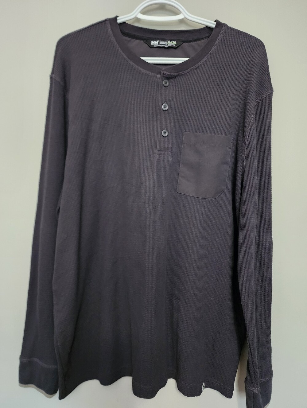 Helly Hansen Men's Long-Sleeve Waffle Henley - Charcoal Size XL